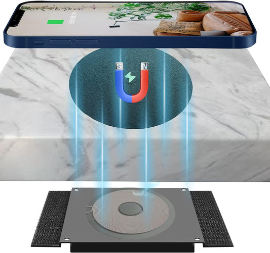 Magnetic Invisible Wireless Charger 8-30MM, Under Desk 15W Furniture Wireless Charging Pad