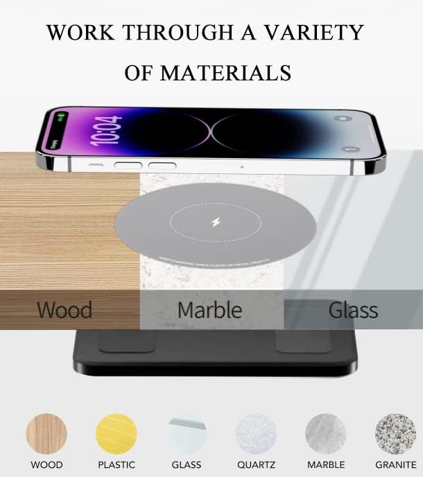 Invisible Wireless Charger, Under Desk Wireless Charger, Hidden Charging Station for iPhone 17/16/15/14/13/12/ Samsung Galaxy