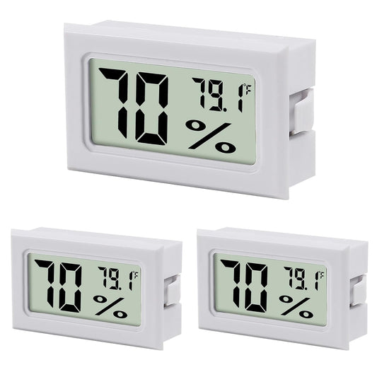 Mini Digital Thermometer Hygrometer Electronic Temperature Humidity Gauge Meters Indoor LCD Display Fahrenheit for Greenhouse,Garden,Car Cellar and Office