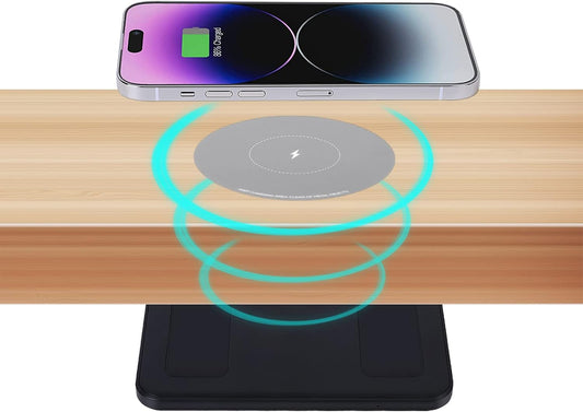 Invisible Wireless Charger, Under Desk Wireless Charger, Hidden Charging Station for iPhone 17/16/15/14/13/12/ Samsung Galaxy