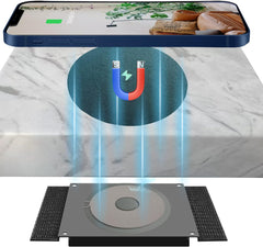 Magnetic Invisible Wireless Charger 8-30MM, Under Desk 15W Furniture Wireless Charging Pad